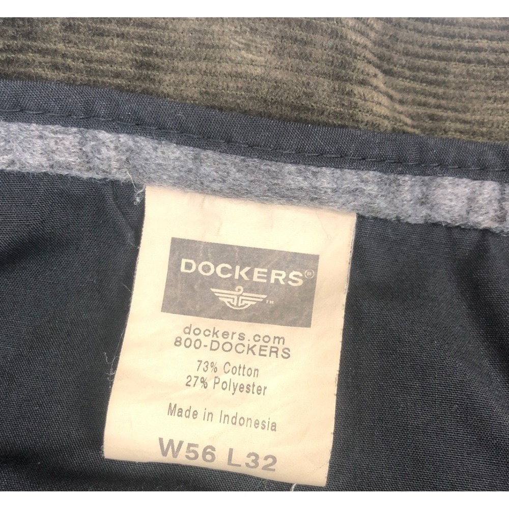 Dockers Mens 56x32 Pleated Corduroy Pants Olive Green Vintage 2000s Big and Tall - Picture 3 of 9